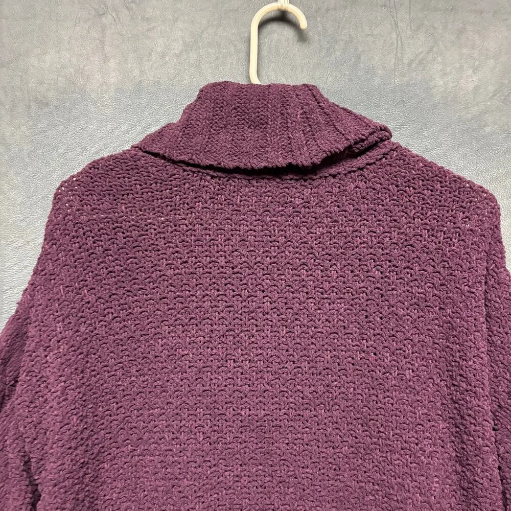 Seven7 Sweater Cowl Neck Chenille Turtleneck Knit Fisherman Cable Knit Cozy
